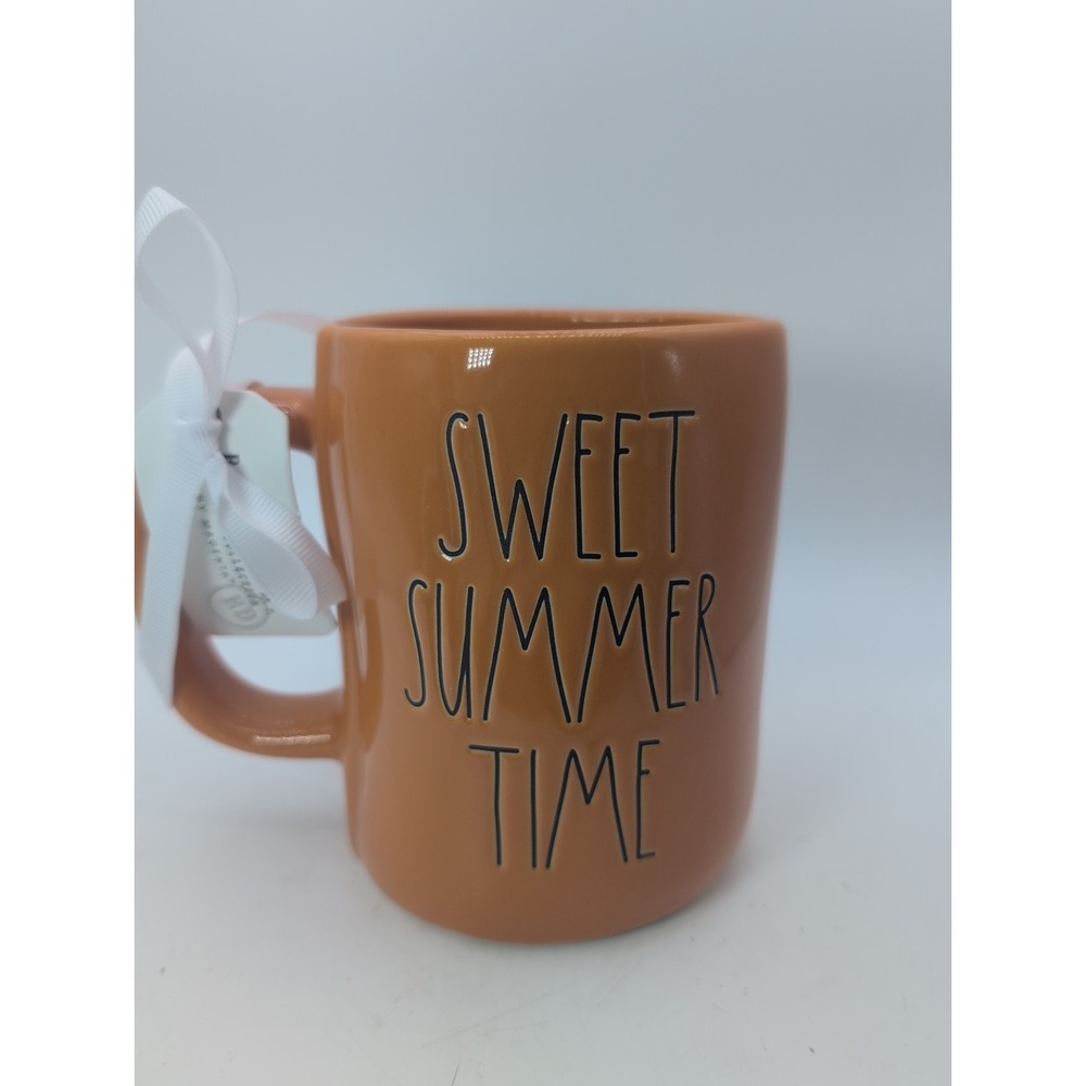 Rae Dunn 18oz Ceramic Coffee Mug Orange 'Sweet Summertime' Double Sided Artisan - Picture 2 of 5